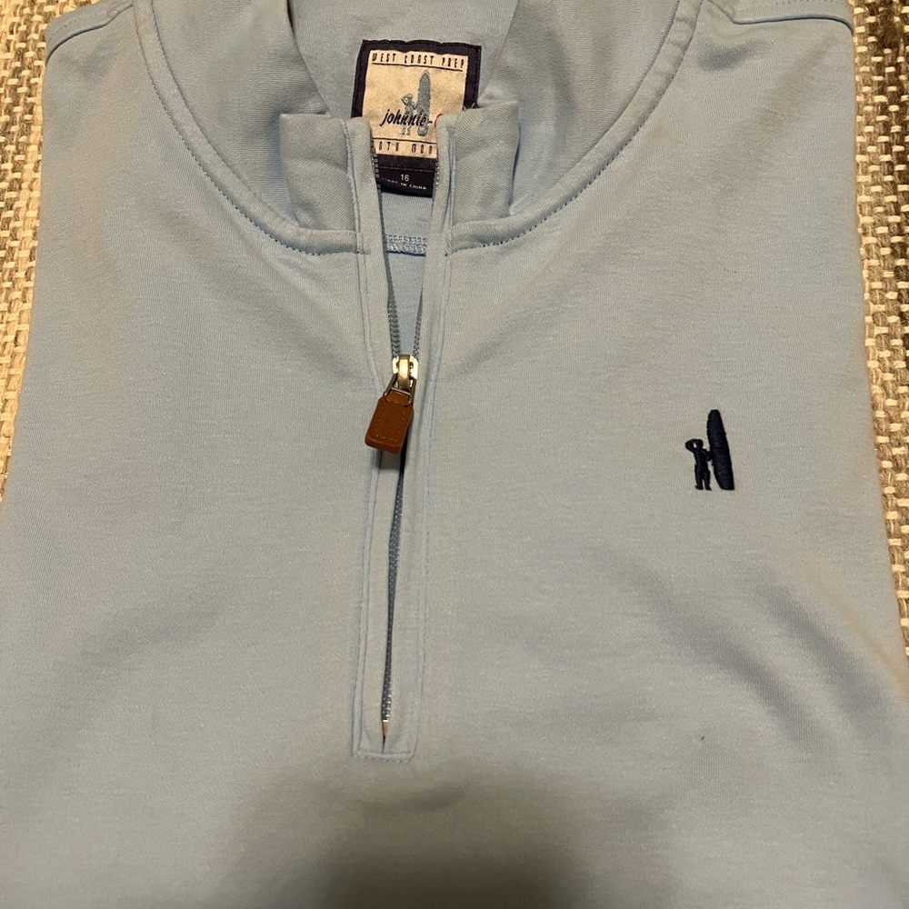 Size 16 johnnie O cotton blue pullover, boys